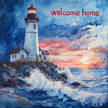 Light house Sign, DCO-13439, Sign For Wreath, 10x10